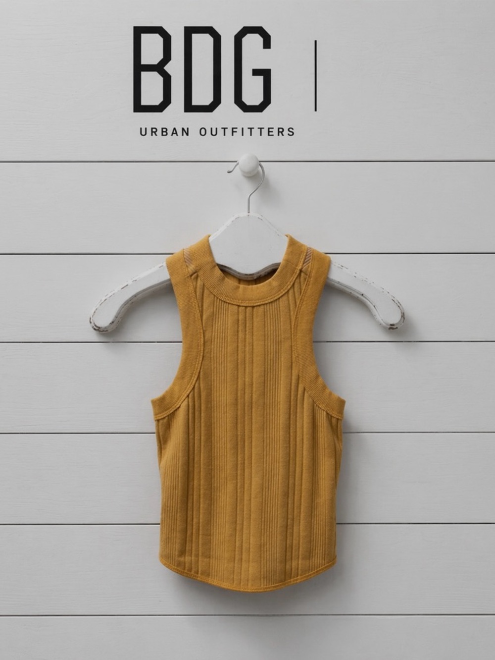 Yellow Ribbed Sleeveless Top - BDG Urban Outfitters (Size S)